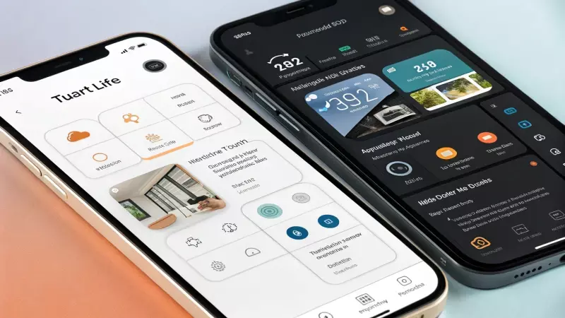Smartphone displaying Tuya Smart and Smart Life apps side by side