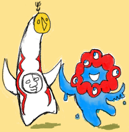 太陽の塔とミャクミャク
