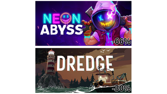 Neon Abyss (-66%)
DREDGE (-30%)