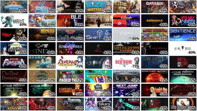 Smart Factory Tycoon (-9…
Toy Tinker Simulator (-9…
Crowalt: Traces of the L… (-90%)
Size Matters (-90%)
Recon Control (-90%)
Garbage (-90%)
Paw Paw Paw (-90%)
Narvas (-89%)
Latte Stand Tycoon + (-8…
Double (-88%)
Crown Champion: Legends … (-86%)
Cybarian: The Time Trave… (-86%)
Derange (-86%)
Gun Crazy (-86%)
Mini Thief (-86%)
Nemesis: Race Against Th… (-86%)
One Gun Guy (-86%)
OneShift (-86%)
Paradox Soul (-86%)
Scheming Through The Zom… (-86%)
Sentience: The Android's… (-86%)
Snake Eyes Dungeon (-86%…
Winexy (-86%)
AtmaSphere (-83%)
Chamber of Darkness (-83…
Latte Stand Tycoon (-83%…
Noosphere (-80%)
My Big Sister (-80%)
Death Fungeon (-80%)
Oxygen (-75%)
Ashina: The Red Witch (-…
My Big Sister: Remastere… (-75%)
Red Bow (-75%)
The Deed II (-75%)
Just Ignore Them: Brea's… (-75%)
The Deed: Dynasty (-75%)
Caveman World: Mountains… (-72%)
Packed Train (-72%)
Royale Storm Bowling (-7…
Space Pilgrim Academy: Y… (-72%)
Space Pilgrim Academy: Y… (-72%)
Space Pilgrim Episode II… (-72%)
Space Pilgrim Episode II… (-72%)
Space Pilgrim Episode IV… (-72%)
Fantasy Blacksmith (-50%…
Talk to Strangers (-50%)
NEXT JUMP: Shmup Tactics…
Lamia's Plan (-50%)
The Deed (-50%)
Gladiator Guild Manager …
Few Nights More (-20%)
RUNGORE (-20%)
Takara Cards (-20%)
Himno - The Silent Melod… (-20%)
The Last Saviour (-20%)
Little Dungeon Stories (…