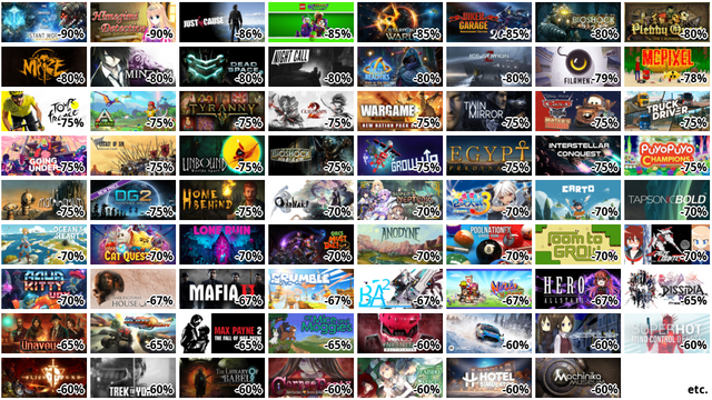 Distant Worlds: Universe…
姫君は優雅に推理する (-90%)
Just Cause (-86%)
LEGO DC Super-Villains (…
Starpoint Gemini Warlord… (-85%)
Biker Garage: Mechanic S… (-85%)
BioShock 2 (-80%)
Plebby Quest: The Crusad… (-80%)
Maize (-80%)
Mind Zero (-80%)
Dead Space 2 (-80%)
Night Call (-80%)
Maze of Realities: Ride … (-80%)
Ice Station Z (-80%)
Filament (-79%)
McPixel (-78%)
Tour de France 2023 (-75…
PixARK (-75%)
Tyranny (-75%)
Guild Wars 2 (-75%)
Wargame: Red Dragon (-75…
Twin Mirror (-75%)
Disney•Pixar Cars Toon: … (-75%)
Truck Driver (-75%)
Going Under (-75%)
Legacy of Sin blood oath…
Unbound: Worlds Apart (-…
BioShock (-75%)
Grow Up (-75%)
Predynastic Egypt (-75%)
Interstellar Conquest (-…
ぷよぷよ eスポーツ (-75%)
Machinarium (マシナリウム) (-7…
DG2: Defense Grid 2 (-75…
Home Behind (-75%)
ONINAKI (-70%)
勇者ネプテューヌ (-70%)
萌萌2次大戰(略)3 Moe Moe World… (-70%)
Carto (-70%)
TAPSONIC BOLD (-70%)
オーシャンズハート (-70%)
Cat Quest II (-70%)
LONE RUIN (-70%)
Orcs Must Die! 2 (-70%)
Anodyne (アノダイン) (-70%)
Pool Nation FX Lite (-70…
Room to Grow (-70%)
Graze Counter (-70%)
AQUA KITTY UDX (-70%)
The Dark Pictures Anthol… (-67%)
Mafia II (Classic) (-67%…
Crumble (-67%)
BREAK ARTS II (-67%)
合戦!!にんじゃ村 (-67%)
Hero Allstars: Void Inva… (-67%)
DISSIDIA FINAL FANTASY N… (-65%)
Unavowed (-65%)
BlazeRush (-65%)
Max Payne 2: The Fall of… (-65%)
Of Mice and Moggies (-65…
Halo Infinite (-60%)
EA SPORTS WRC (-60%)
シンフォニック=レイン (-60%)
SUPERHOT: MIND CONTROL D… (-60%)
Blightbound (-60%)
Trek to Yomi (-60%)
バベルの図書館 (-60%)
etc.
