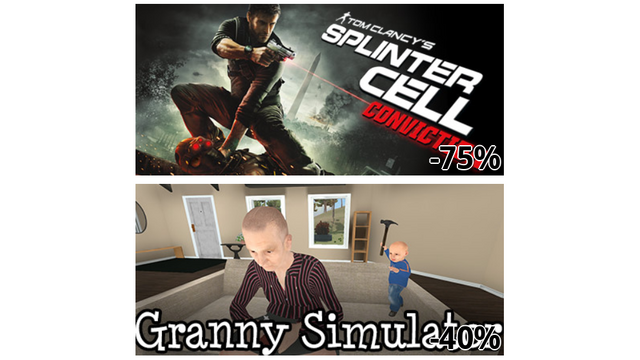 Tom Clancy's Splinter Cell Conviction (-75%)
Granny Simulator (-40%)