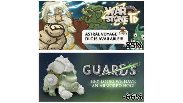 Warstone TD (-85%)
Guards (-66%)