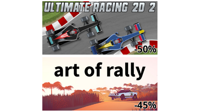Ultimate Racing 2D 2 (-50%)
art of rally (-45%)