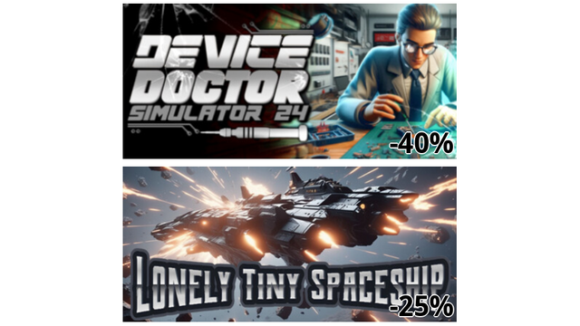 Device Doctor Simulator 2024 (-40%)
Lonely tiny spaceship (-25%)