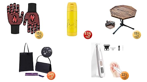 耐熱グローブ、500°C15秒耐熱 ブラック (-15%)
スケーター 水筒 一層 (-53%)
KitchenCamp オルテ オクタS サイドテーブル (-15%)
フォーマルバッグ 女性用 レディース (-34%)
ペット用バリカン Figifidia (-22%)